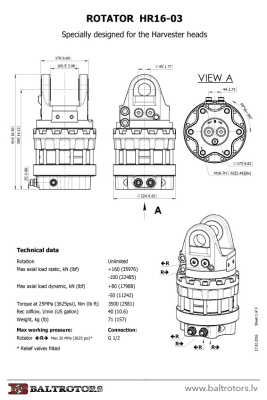 Ротатор Baltrotors HR16-03